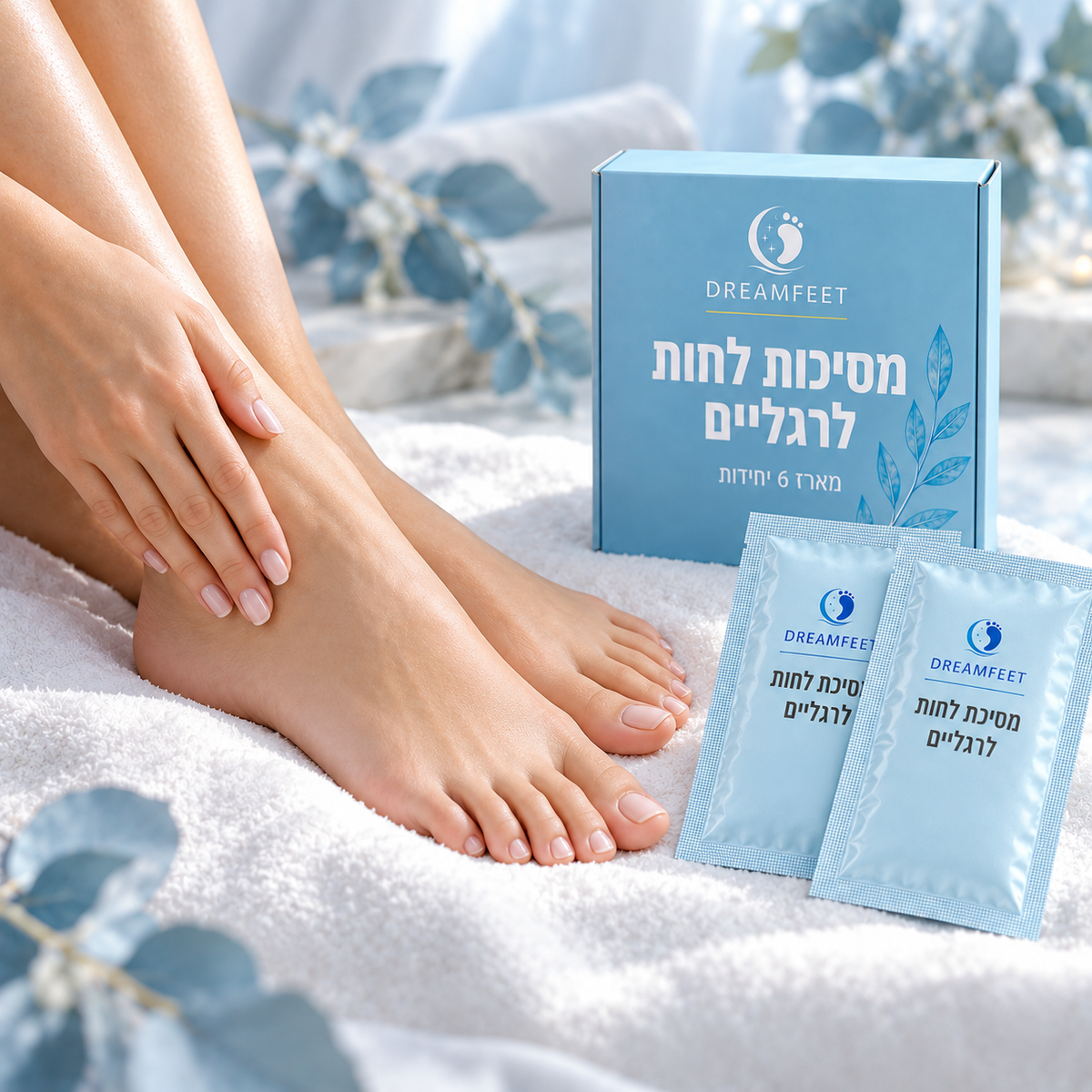 תצוגת מסכות הלחות לרגליים