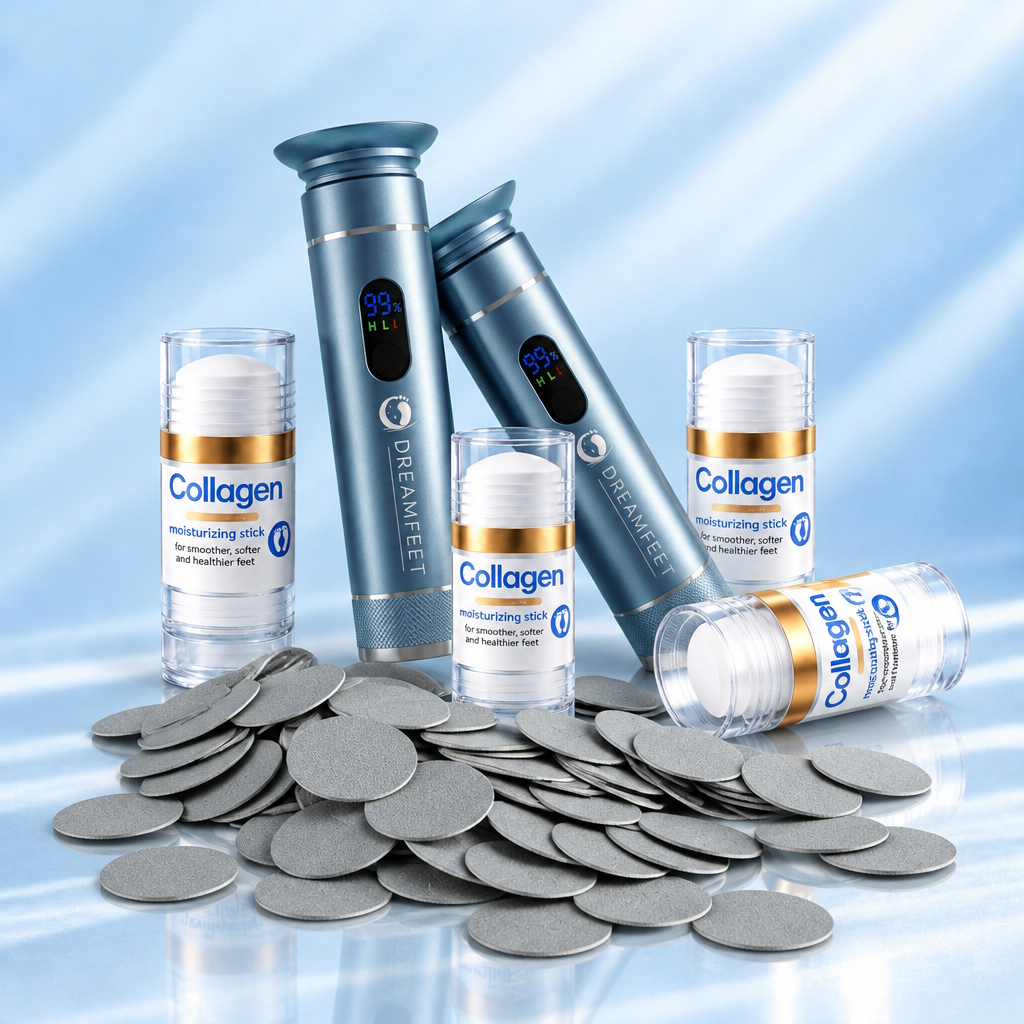 DREAMFEET Smooth Duo — 2 מכשירים, 60 דיסקים ו-4 סטיקי קולגן